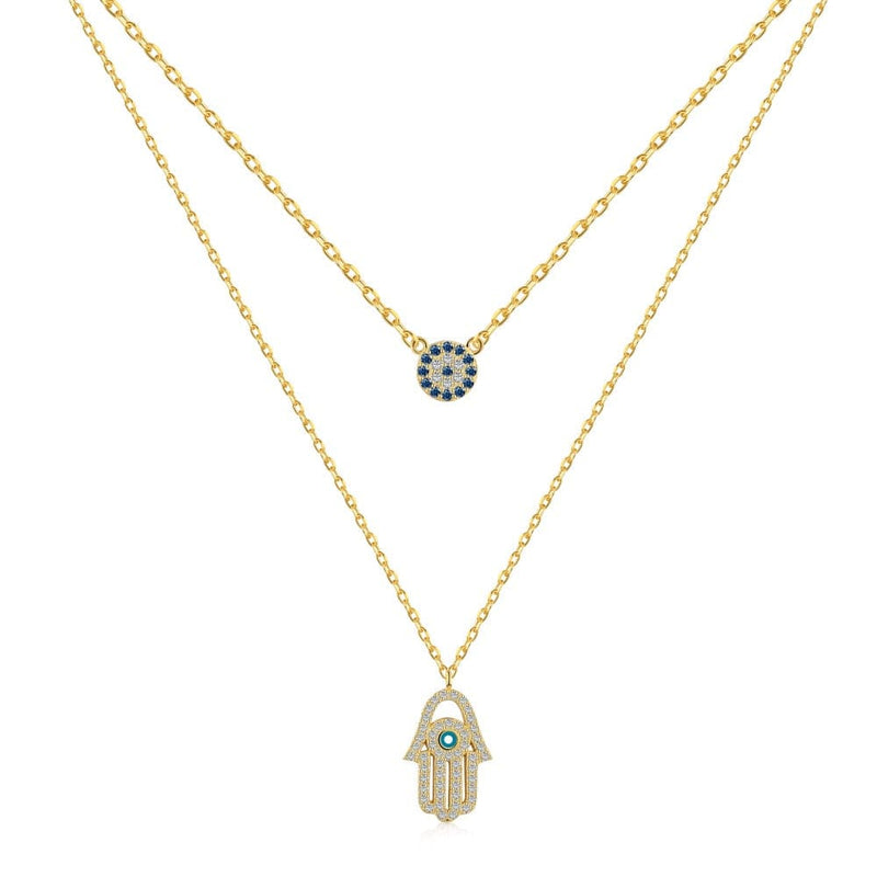14K Gold & Diamond Hamsa Evil Eye Necklace | Simsum Fine Jewelry –  simsumfinejewelry