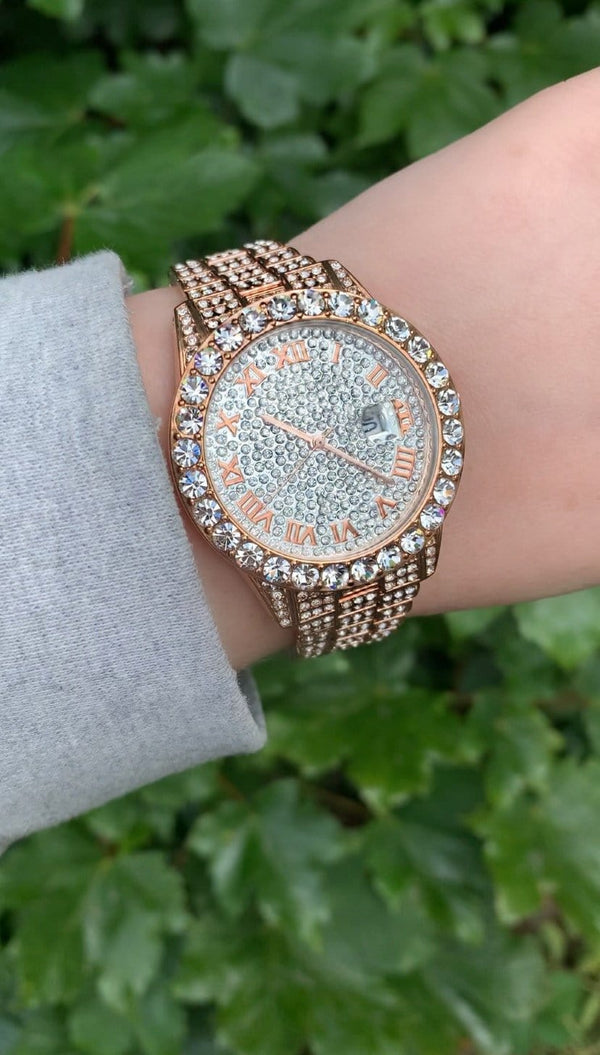 Crystal Perla Watch - Rose Gold