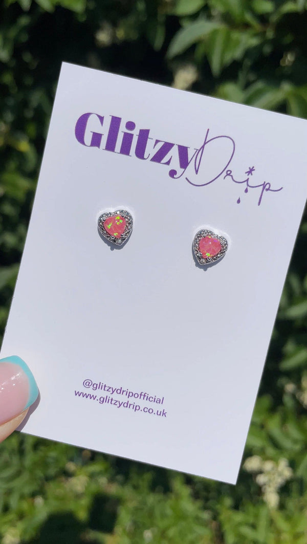 Valencia Pink Opal Studs