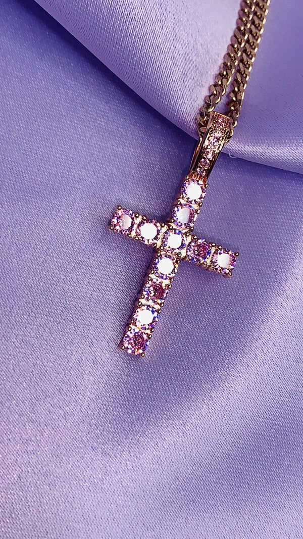 Rose Gold Grace Cross Necklace