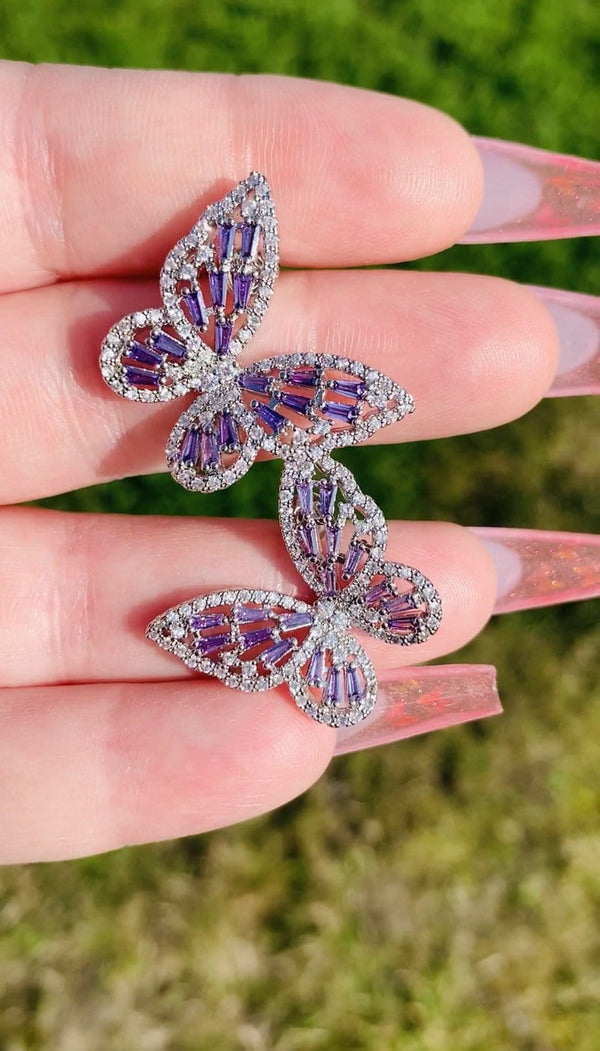 Flutter Earrings - Purple