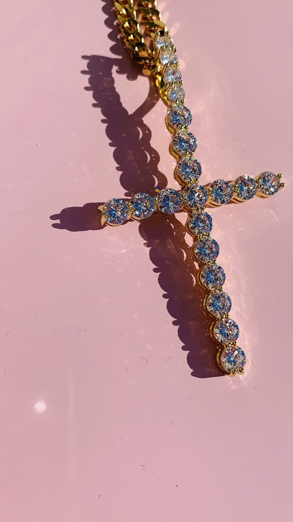 Destiny Cross Necklace - Gold